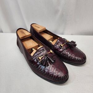 BELVEDERE Florence Men's 11.5 M Crocodile Leather Tassel Loafers made ITALY